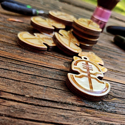 LUL Fraternity Symbol Glass Glazed Wooden Keychain