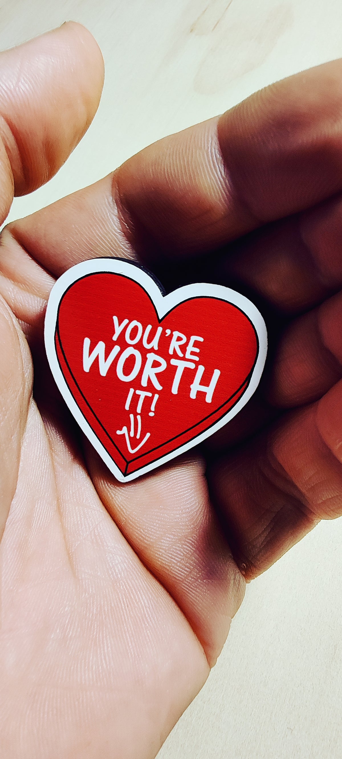 Wooden Inspirational Heart Magnet