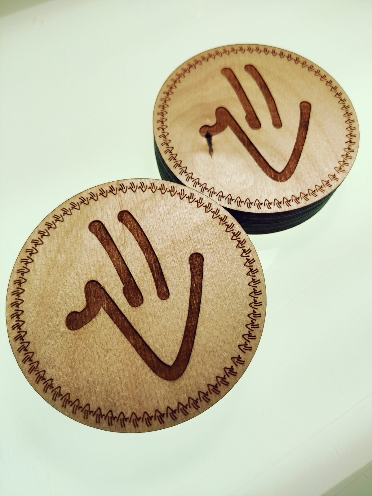 Proud Smiley Wood Coaster