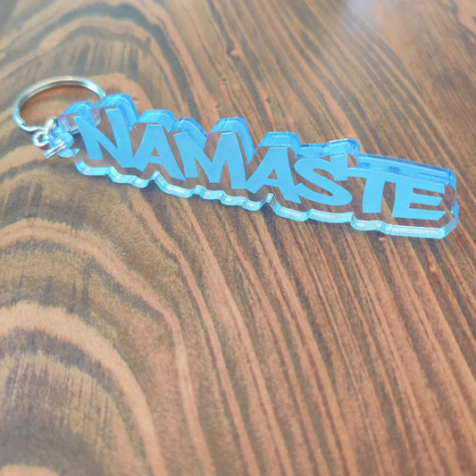 Namaste Keychain | Handcrafted Wood or Acrylic