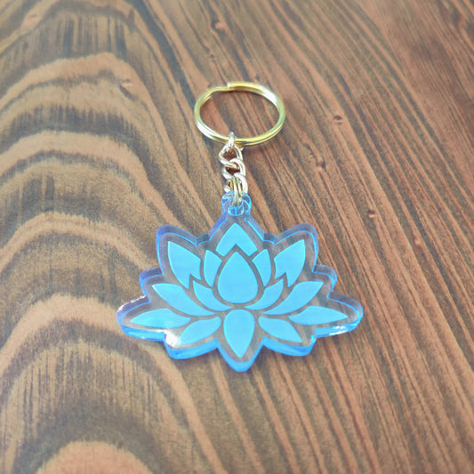 Lotus Flower Keychain | Handcrafted Wood or Acrylic