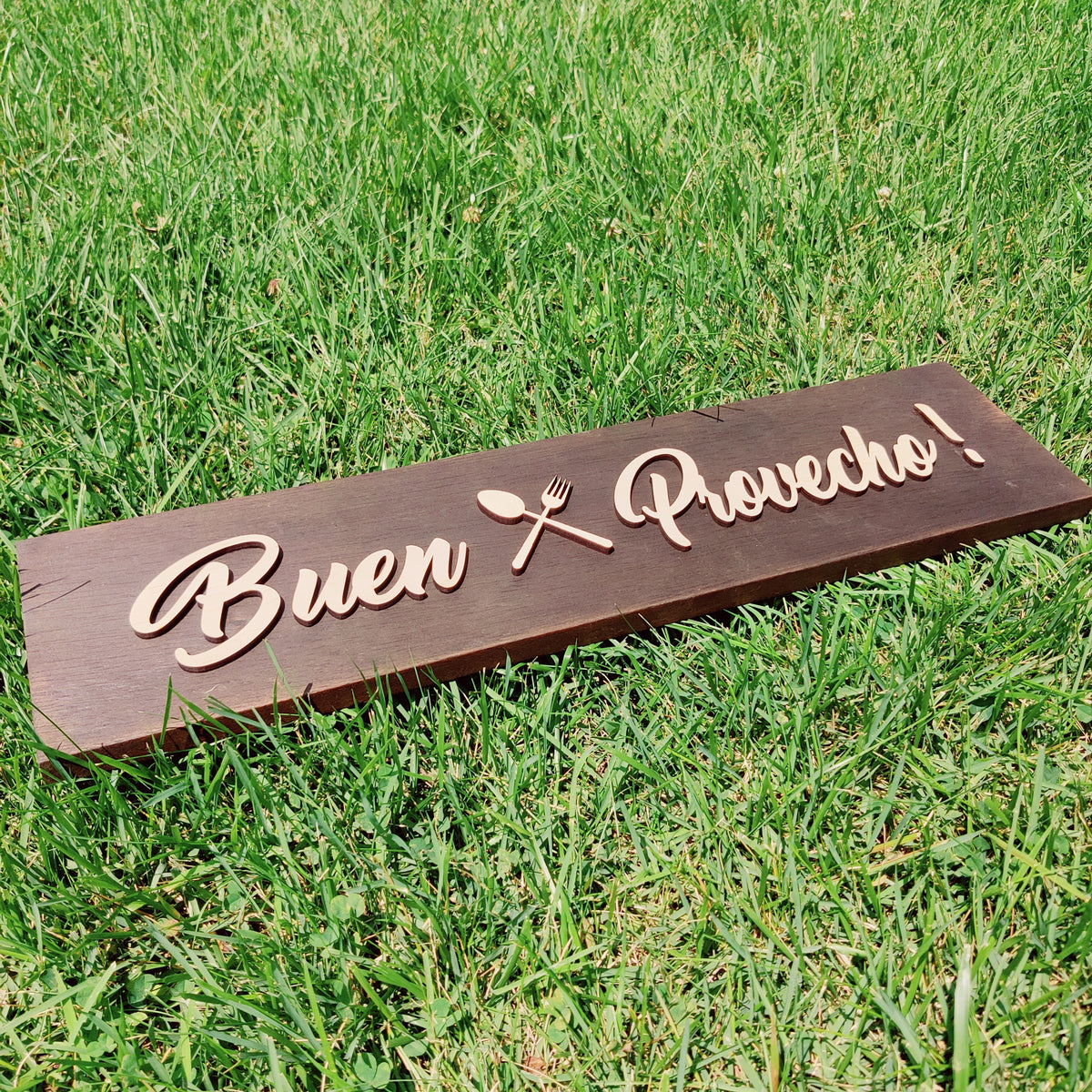 "Buen Provecho" Wood Sign | Handcrafted Layered Kitchen Wall Decor