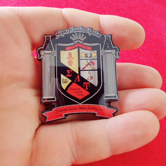 SLU Full-Color Shield Glass Glazed Magnetic Pin