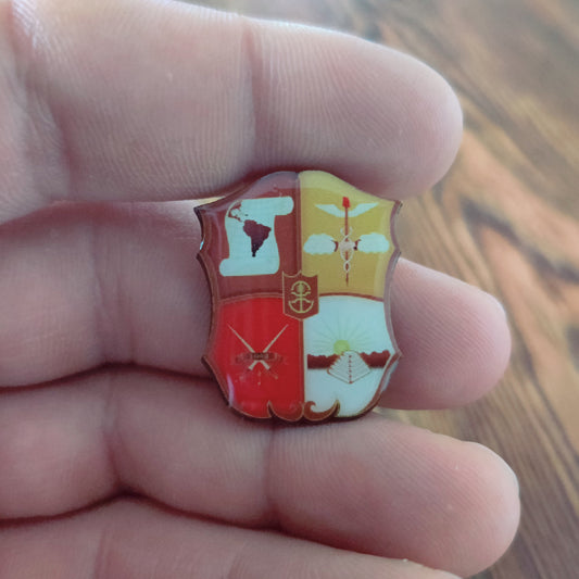 LUL Fraternity Crest Wooden Magnetic Lapel Pin