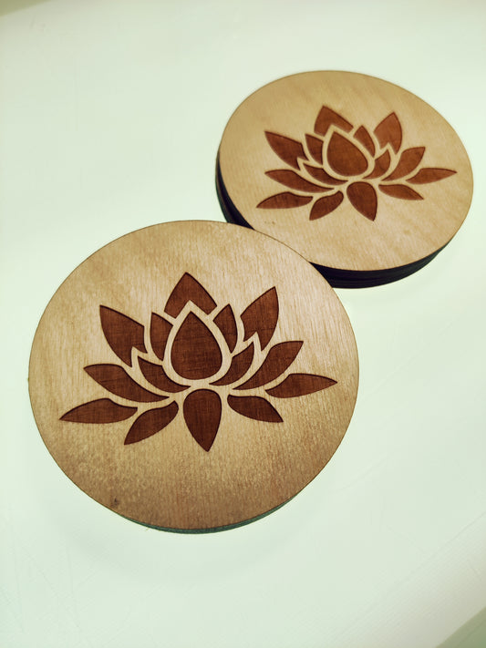 Lotus Flower Wood Coaster