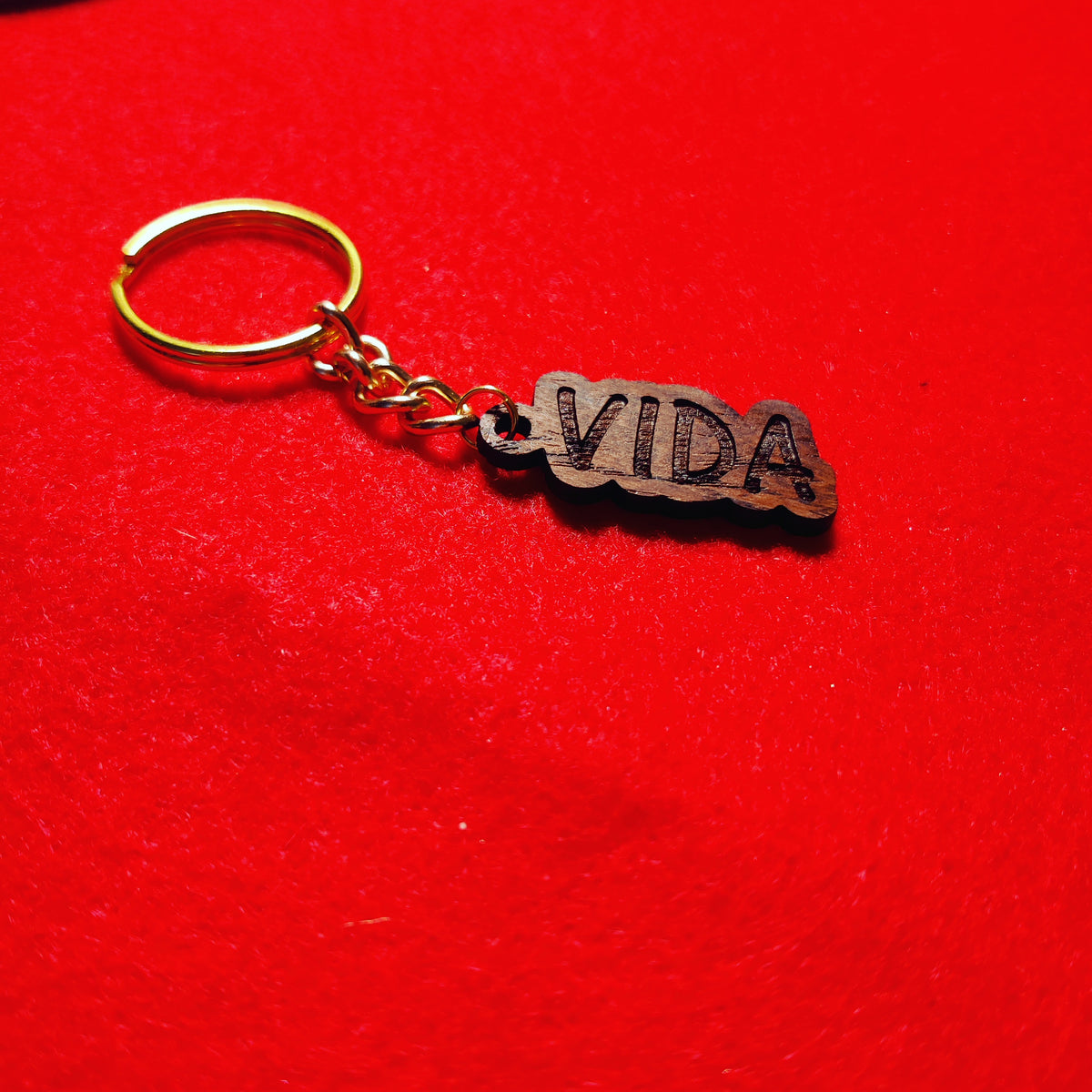 Personalized Hardwood Last Name Keychain
