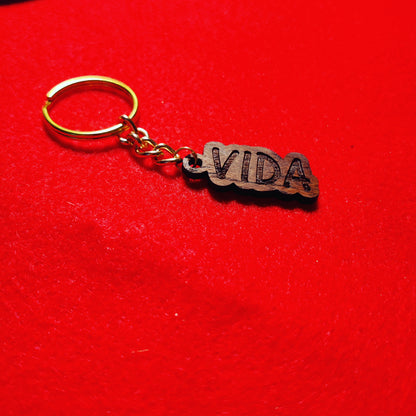 Personalized Hardwood Last Name Keychain