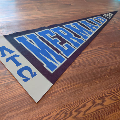 Mermaid Felt Pennant Flag | 12"x30" Vintage Two-Tone Vinyl Design