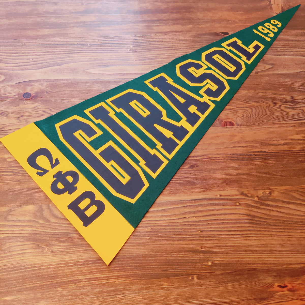 Girasol Felt Pennant Flag | 12"x30" Vintage Two-Tone Vinyl Design