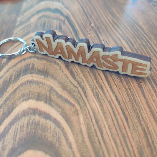 Namaste Keychain | Handcrafted Wood or Acrylic