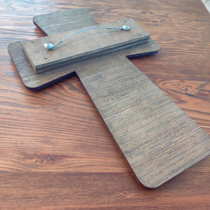 Joshua 24:15 Layered Wooden Wall Cross
