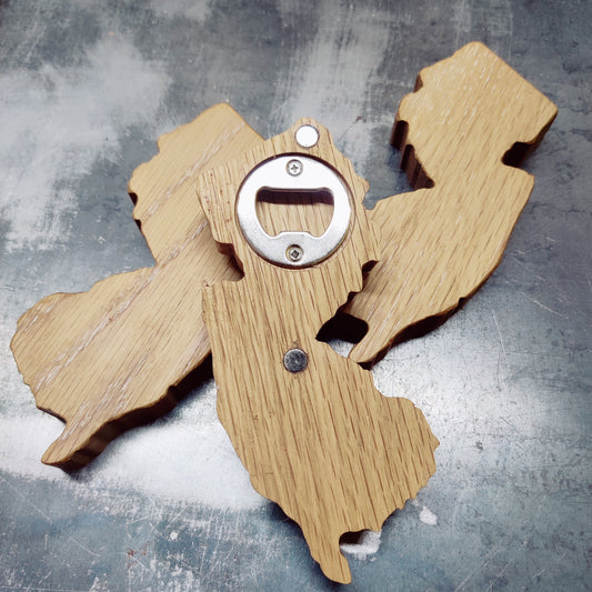 Handcrafted New Jersey Oak Magnetic Bottle Opener