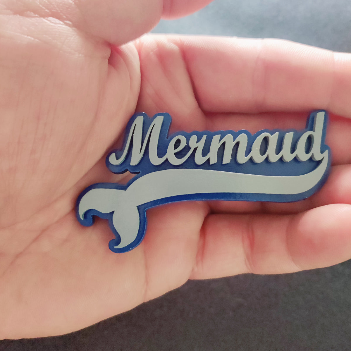 Mermaid Wooden Magnetic Back Pin