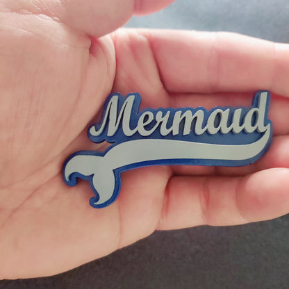 Mermaid Wooden Magnetic Back Pin