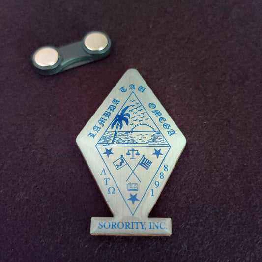 Glass Glazed Wooden LTO Shield Magnetic Pin
