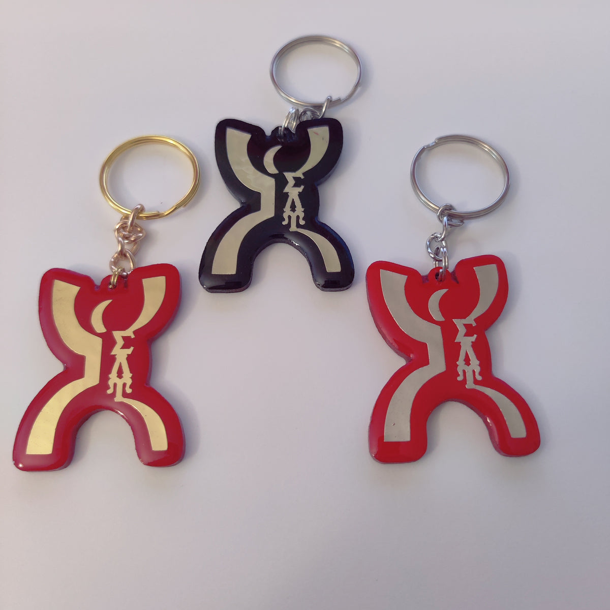 SLU Mirrored Symbol Glass Glazed Keychain