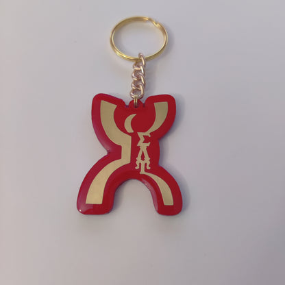 SLU Mirrored Symbol Glass Glazed Keychain