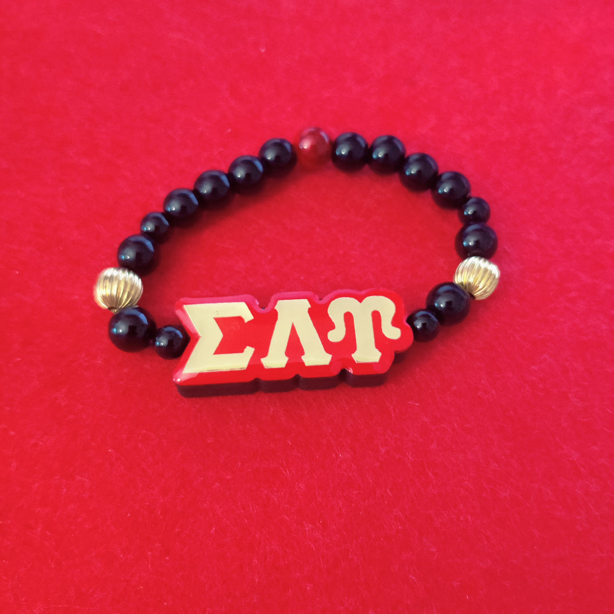 Lettered SLU Glass Glazed Beaded Bracelet