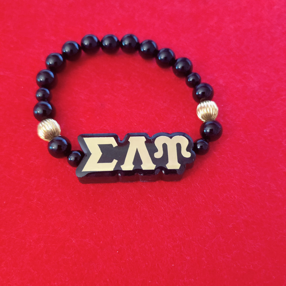 Lettered SLU Glass Glazed Beaded Bracelet