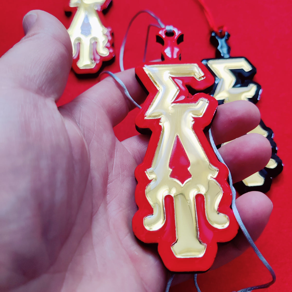 SLU Mirrored Glass Glazed Letter Tiki