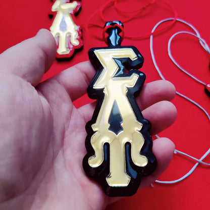 SLU Mirrored Glass Glazed Letter Tiki