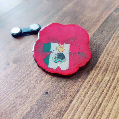 Pansy Heritage Glass Glazed Magnetic Pin