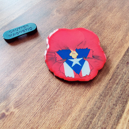 Pansy Heritage Glass Glazed Magnetic Pin