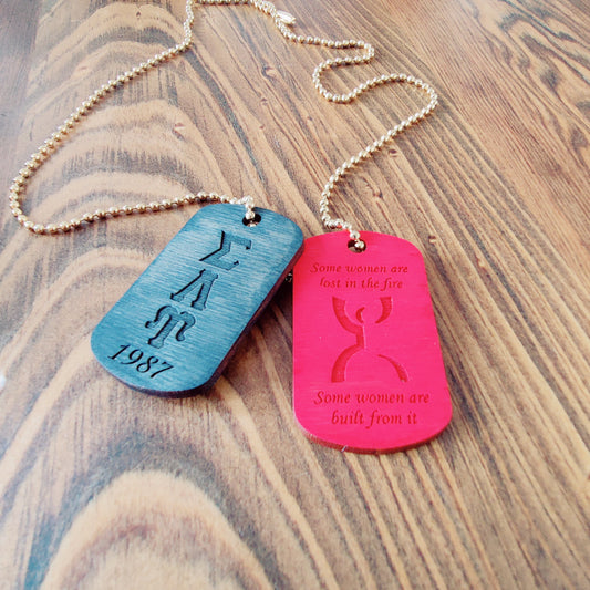 SLU Laser Engraved Wooden Dog Tag