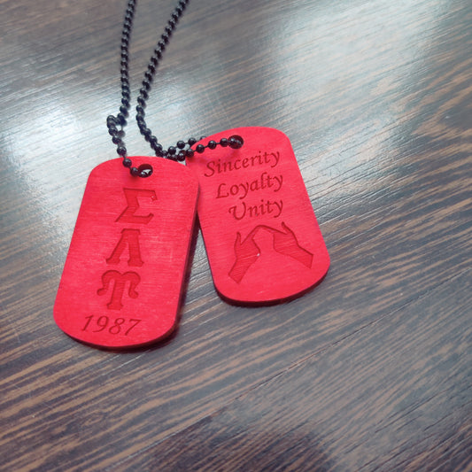 SLU Laser Engraved Wooden Dog Tag