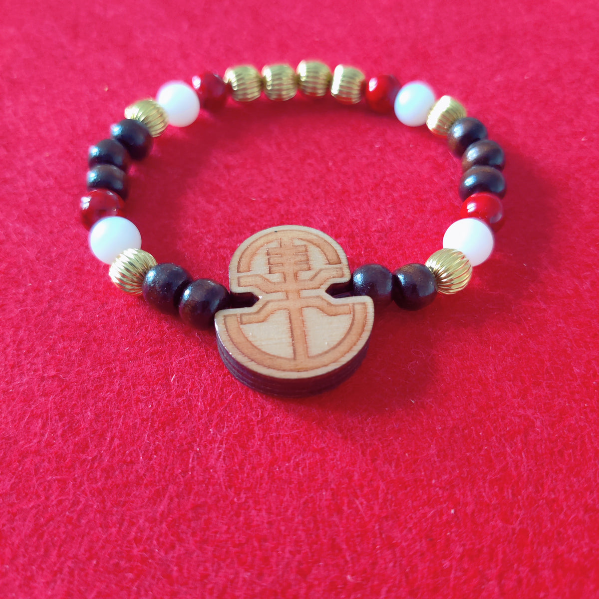 LUL Fraternal Symbol Wooden Charm Bracelet