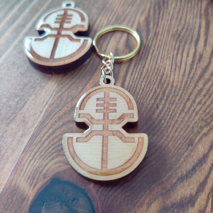 LUL Fraternity Symbol Glass Glazed Wooden Keychain