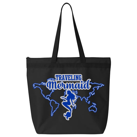 Traveling Mermaid Travel Tote Bag