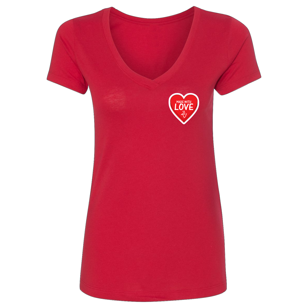 Made With LOVE Women's V-Neck Tee