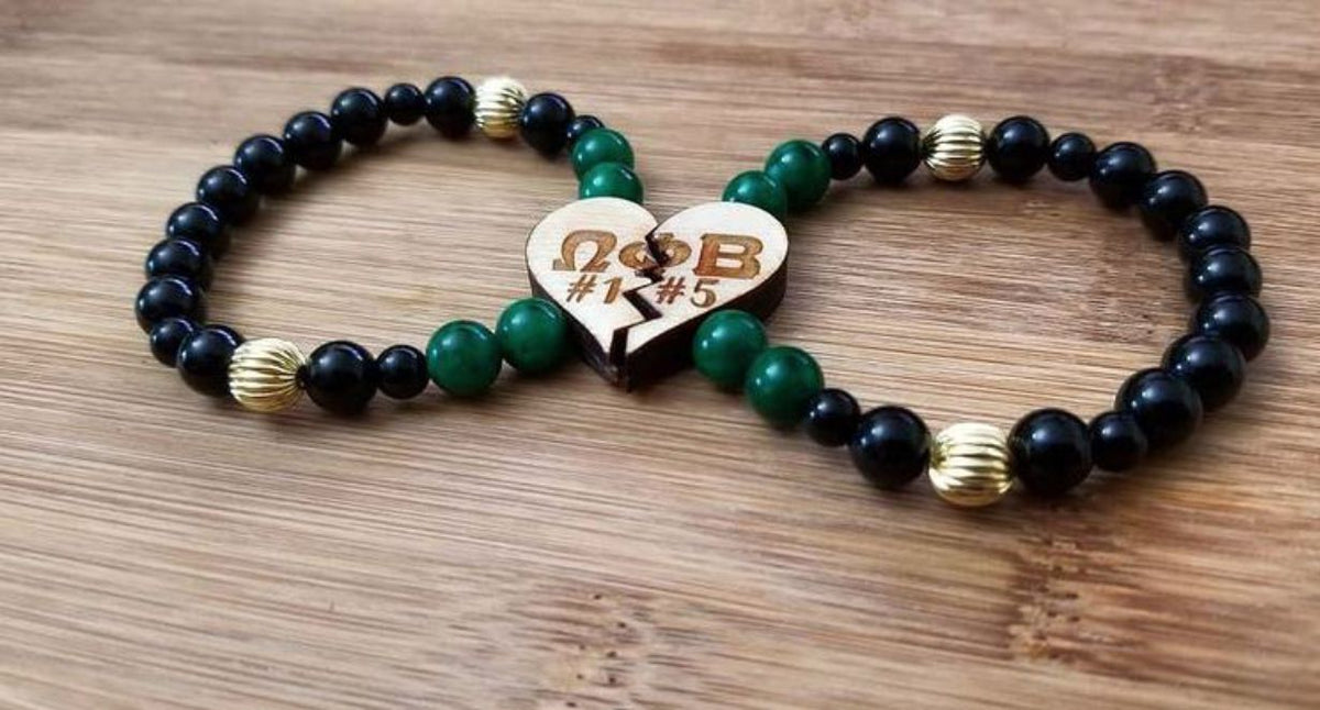 Split Heart Glazed Beta Bracelet Pair